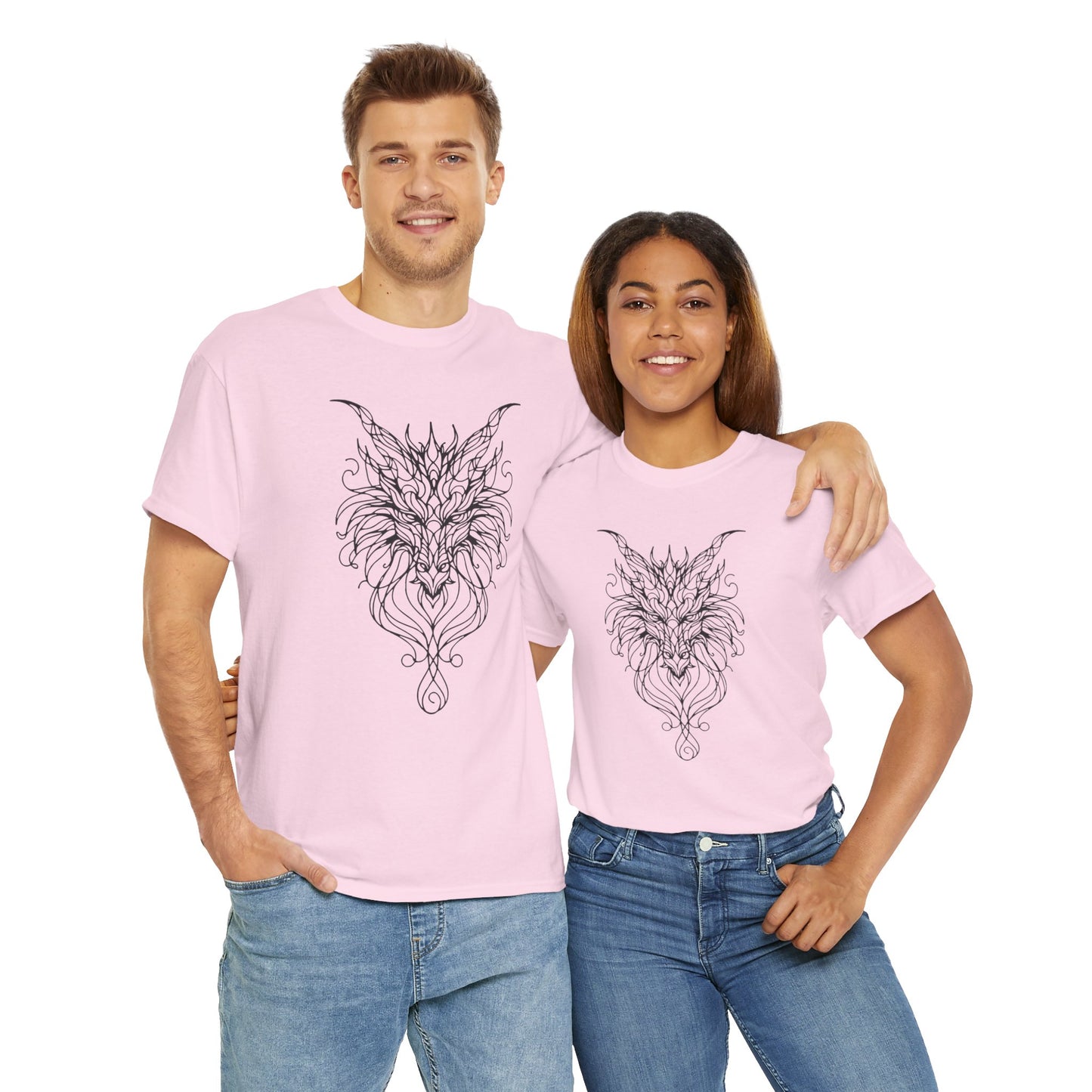 Mystical Dragon Line Art Tee – Elegant Fantasy Creature Design