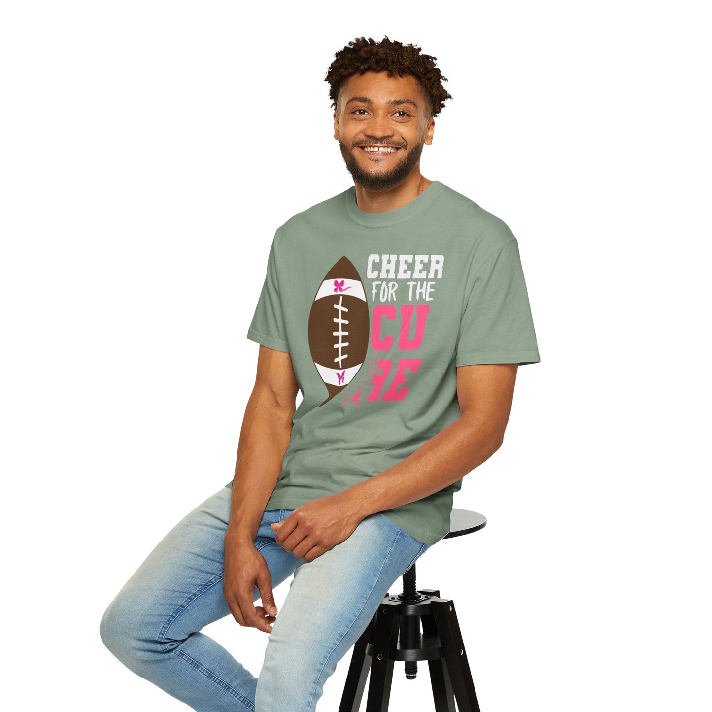Cheer for the Cure - Breast Cancer Awareness Football T-Shirt