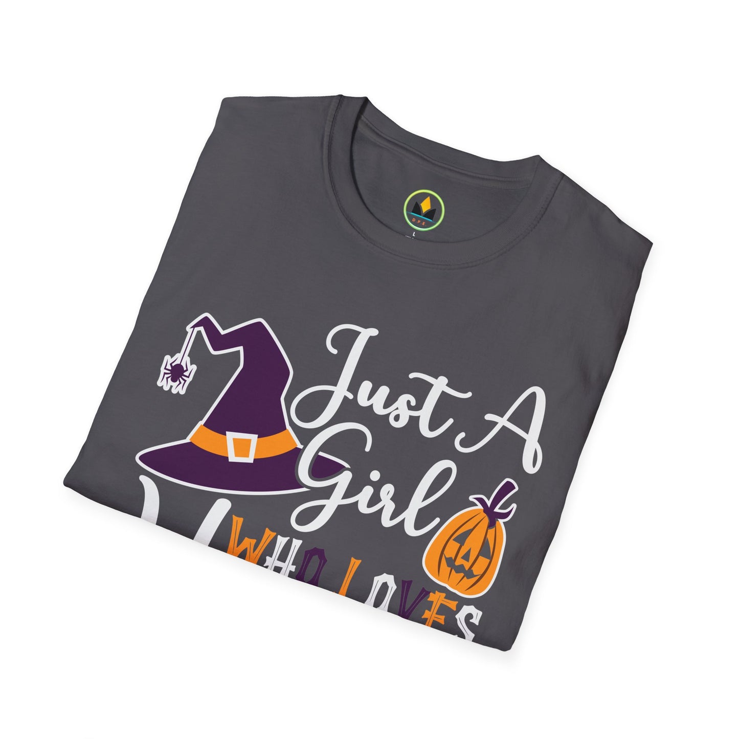 Just A Girl Who Loves Halloween - Witch & Pumpkin Unisex Softstyle T-Shirt
