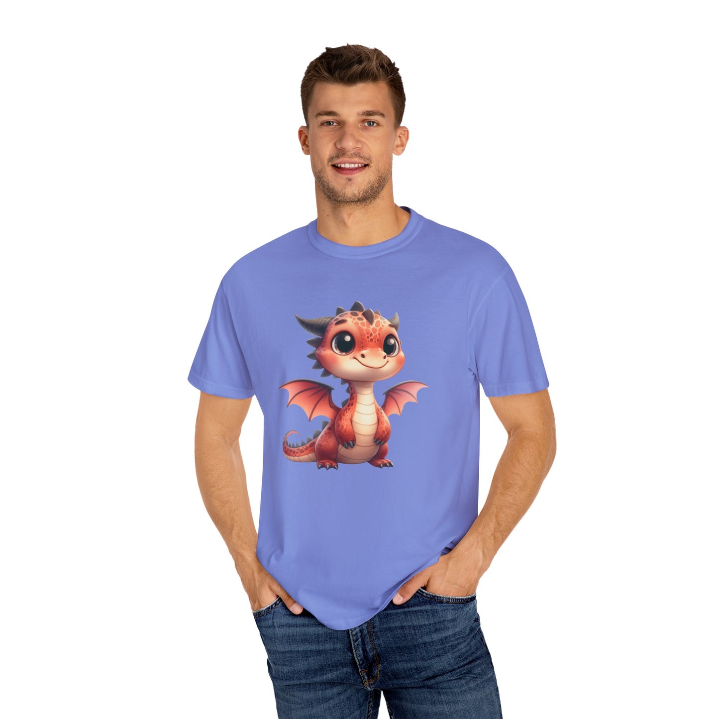 Playful Whimsy Dragon - Unique Cartoon-Style Dragon T-Shirt Design for Fun and Fantasy Lovers