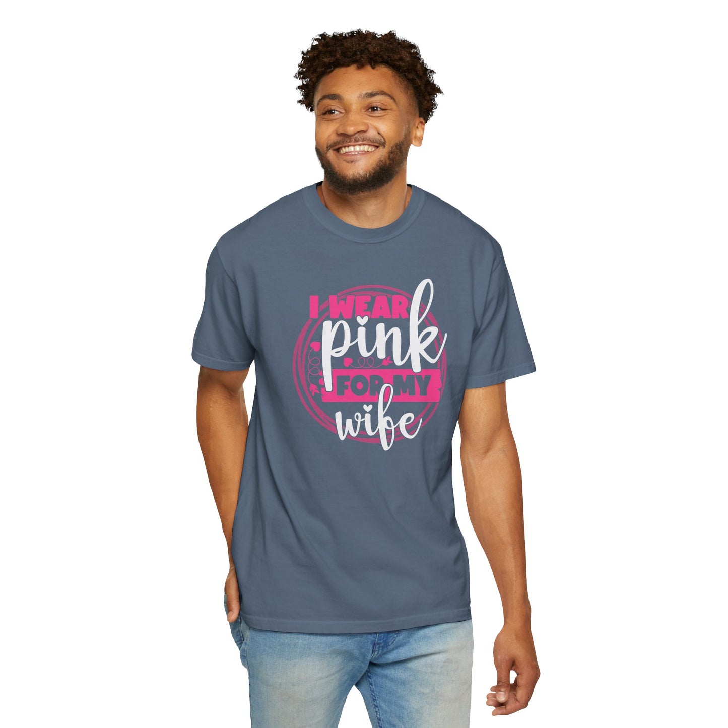 I Wear Pink For My Wife - Supportive Breast Cancer Awareness T-Shirt