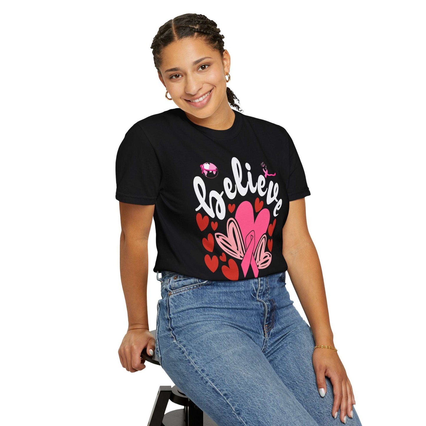 Believe in Love - Breast Cancer Awareness Support Tee