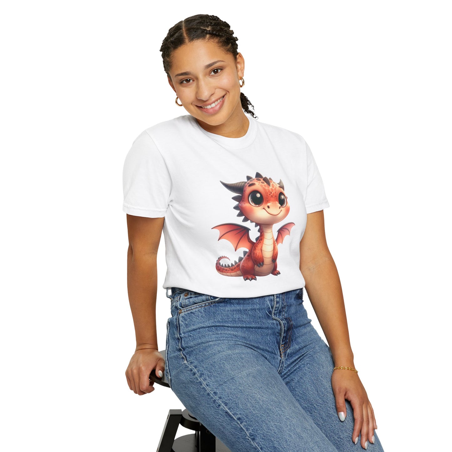 Playful Whimsy Dragon - Unique Cartoon-Style Dragon T-Shirt Design for Fun and Fantasy Lovers