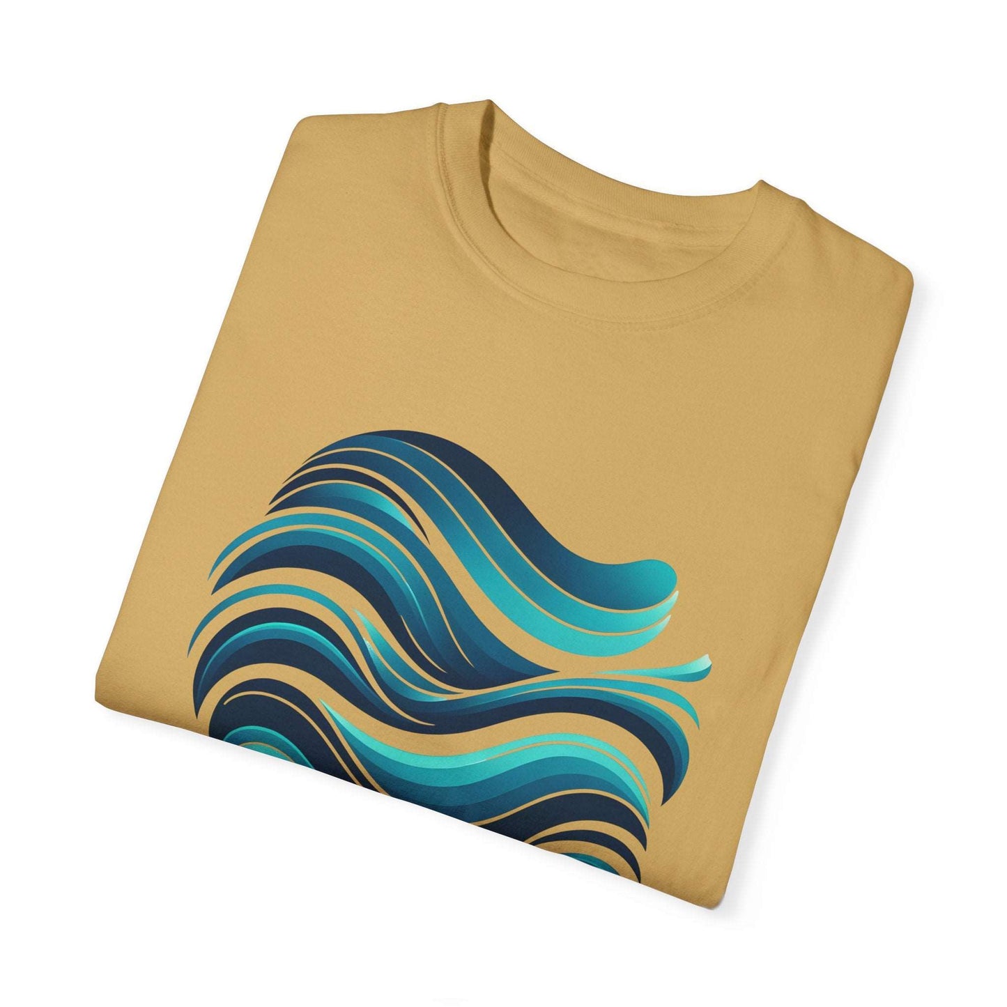 Abstract Ocean Wave T-Shirt Modern Aqua Design Artistic Sea Wave
