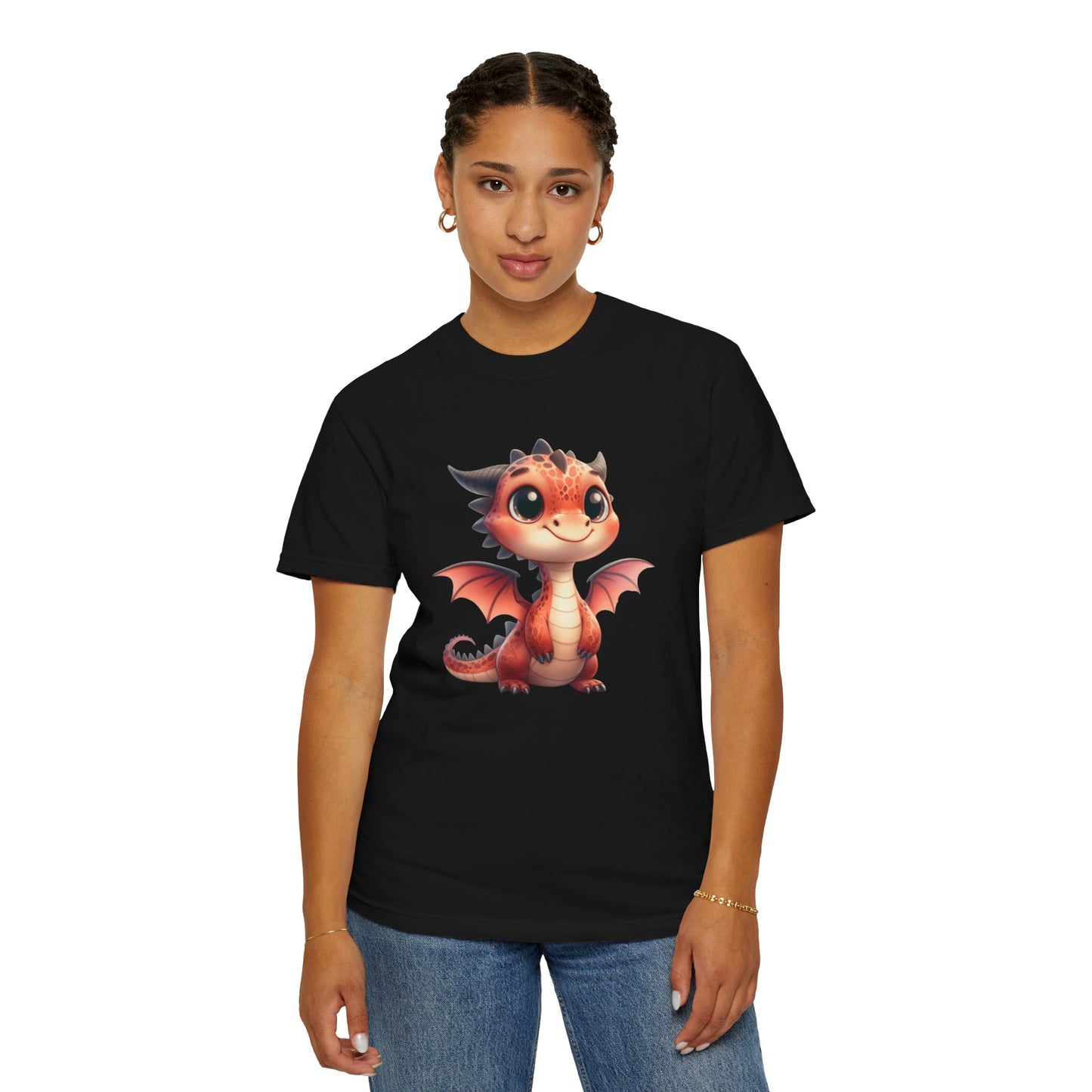 Playful Whimsy Dragon - Unique Cartoon-Style Dragon T-Shirt Design for Fun and Fantasy Lovers