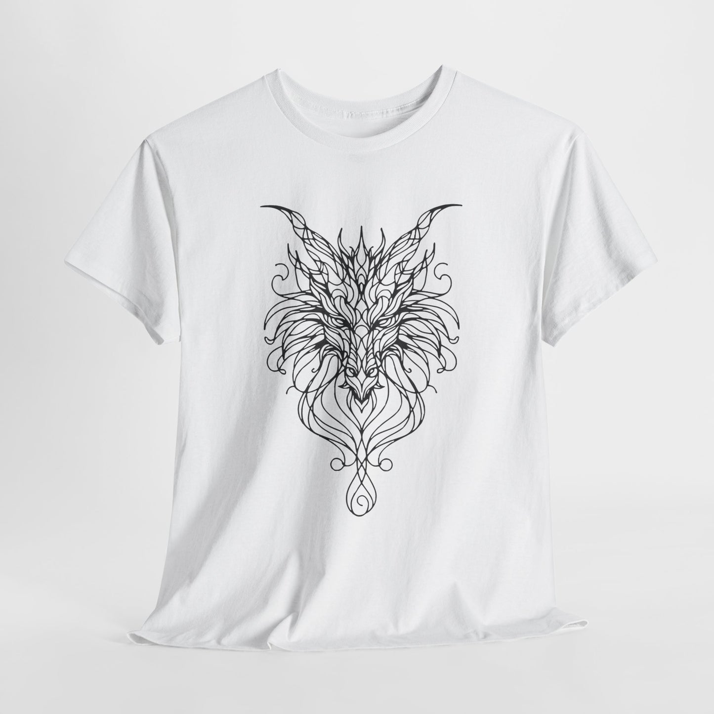 Mystical Dragon Line Art Tee – Elegant Fantasy Creature Design