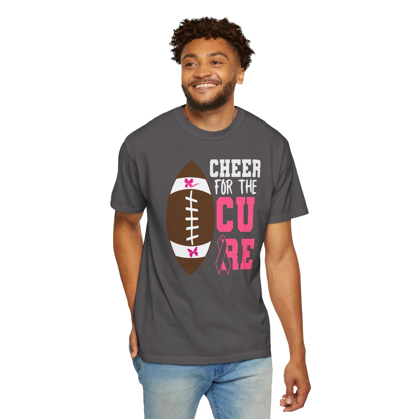 Cheer for the Cure - Breast Cancer Awareness Football T-Shirt