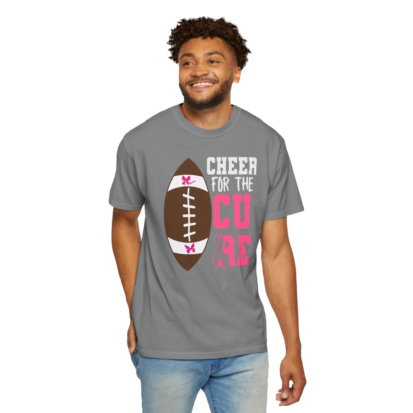 Cheer for the Cure - Breast Cancer Awareness Football T-Shirt
