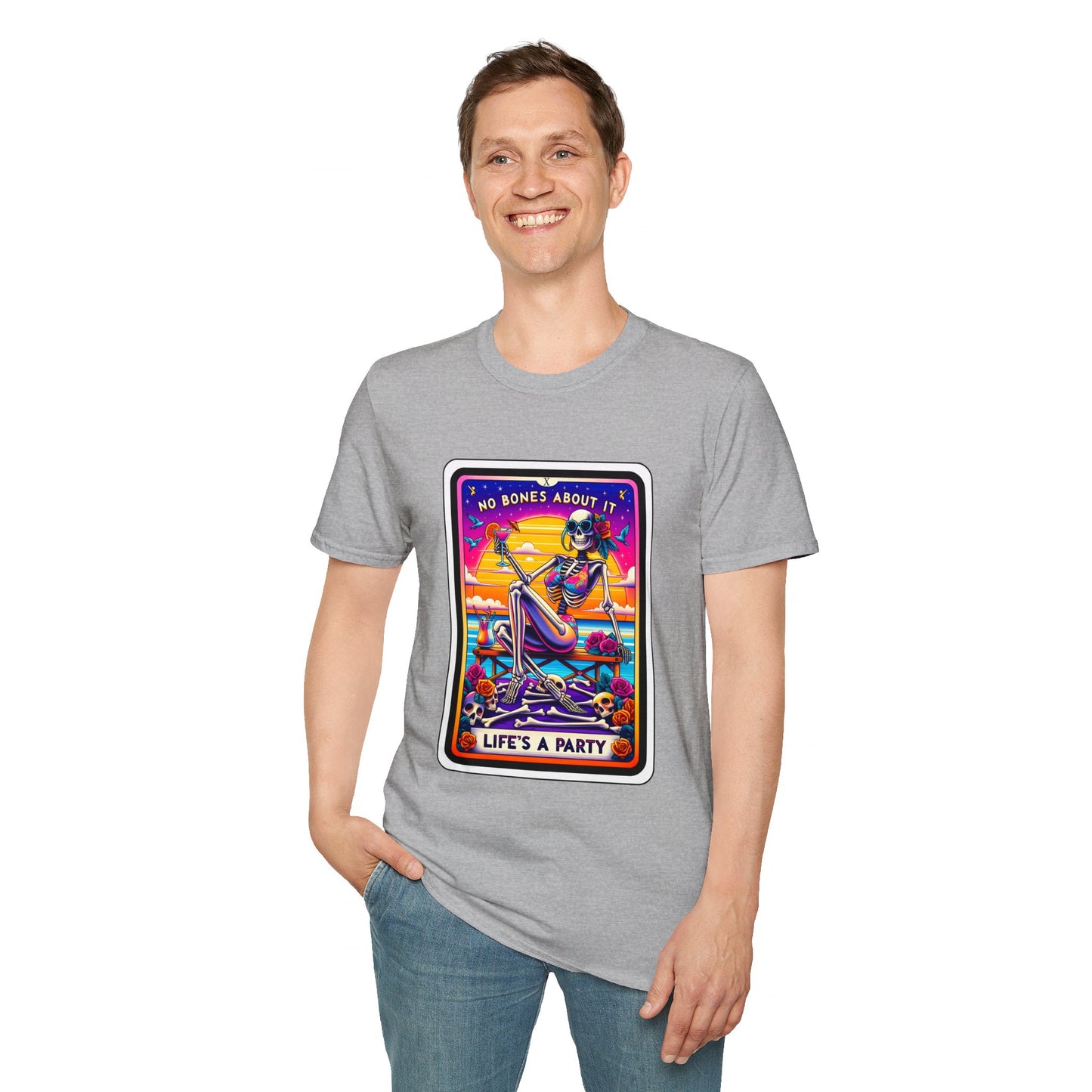 No Bones About It - Life’s A Party: Skeleton Beach Party Halloween T-Shirt