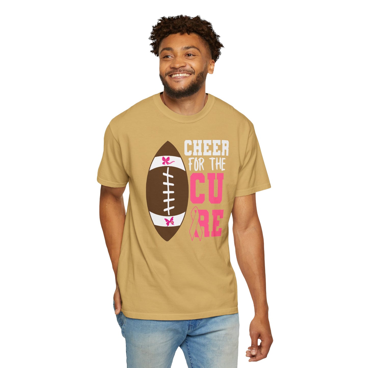 Cheer for the Cure - Breast Cancer Awareness Football T-Shirt