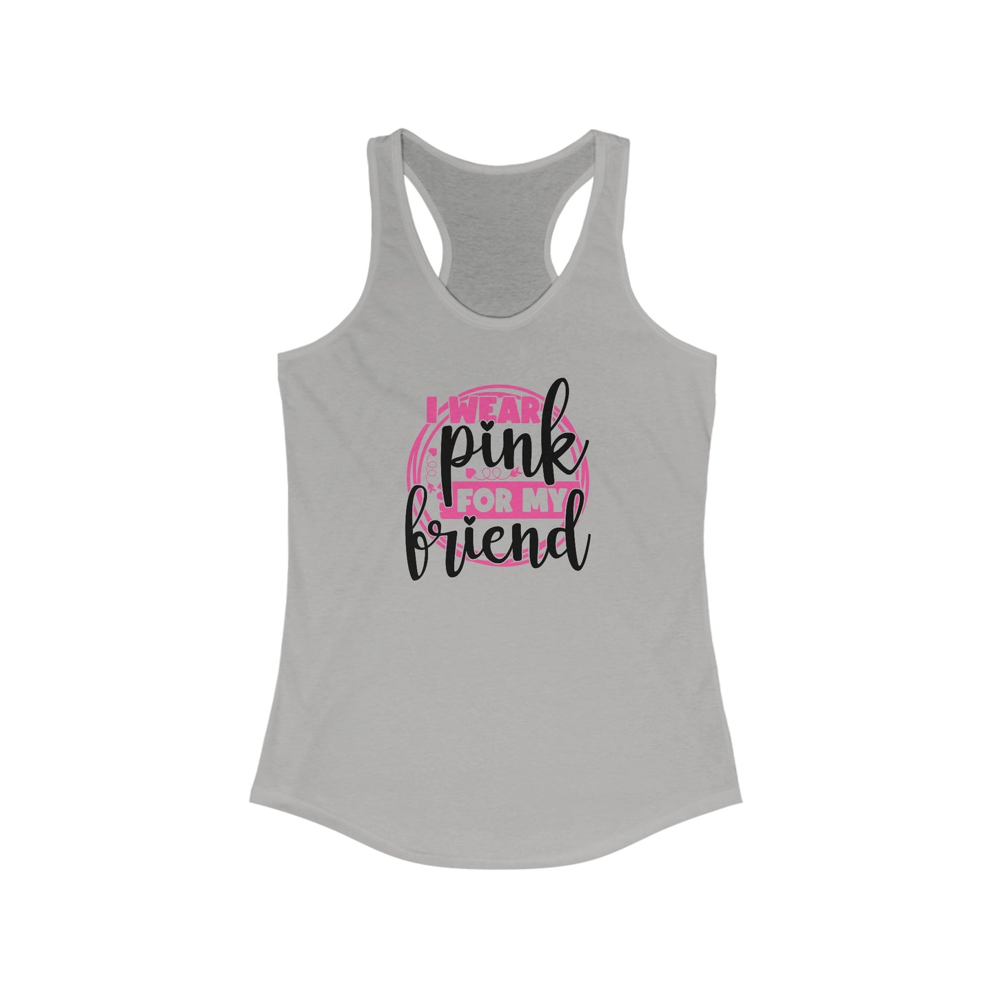 Supportive Friend Breast Cancer Awareness Tank Top - Pink Ribbon Emblem