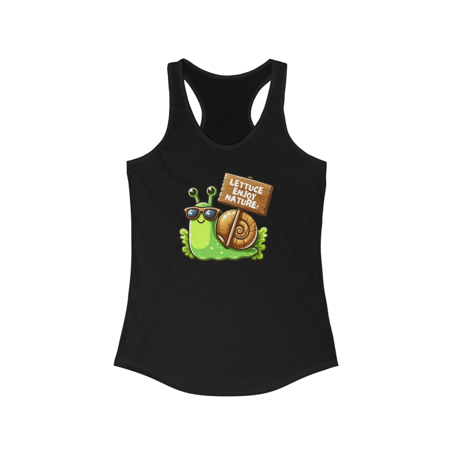 Lettuce Enjoy Nature! - Comfy Cotton Tank Top with Cute Snail