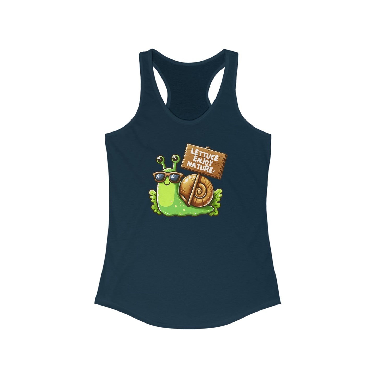 Lettuce Enjoy Nature! - Comfy Cotton Tank Top with Cute Snail