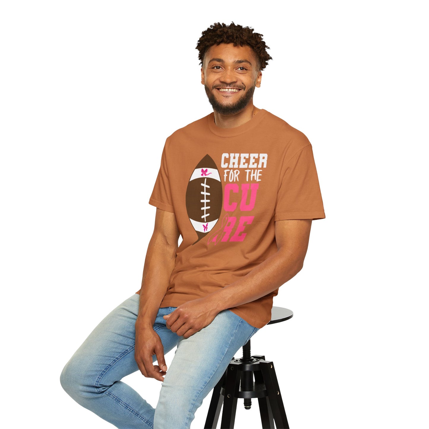 Cheer for the Cure - Breast Cancer Awareness Football T-Shirt
