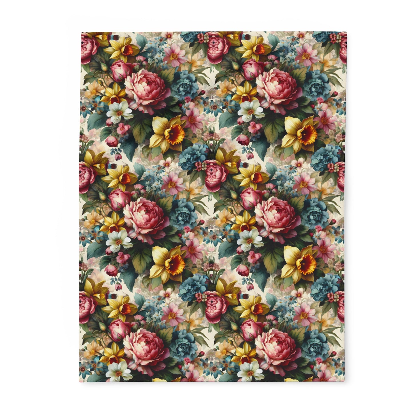 Vintage Floral Arctic Fleece Blanket - Cozy Comfort with a Touch of Elegance