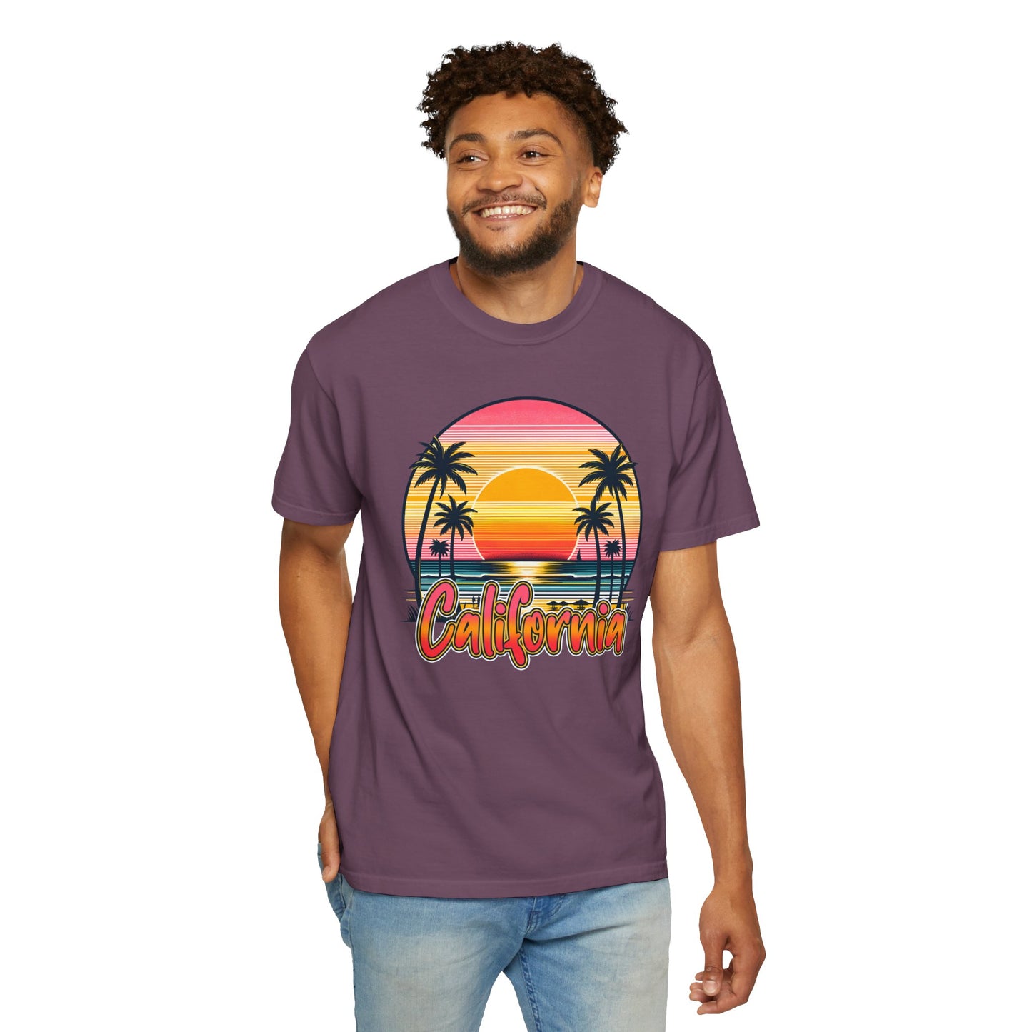 CCalifornia Sunset Palms - Vibrant Beach Vibes T-Shirt