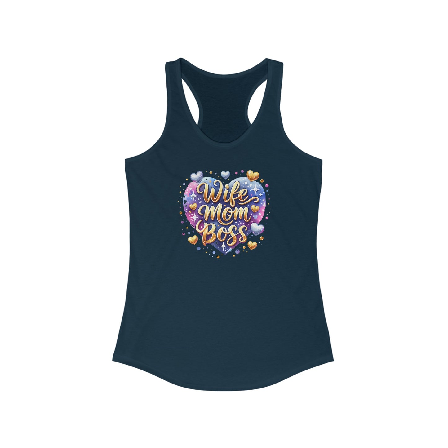 Empowering ‘Wife Mom Boss’ Heart Design Women’s Tank Top