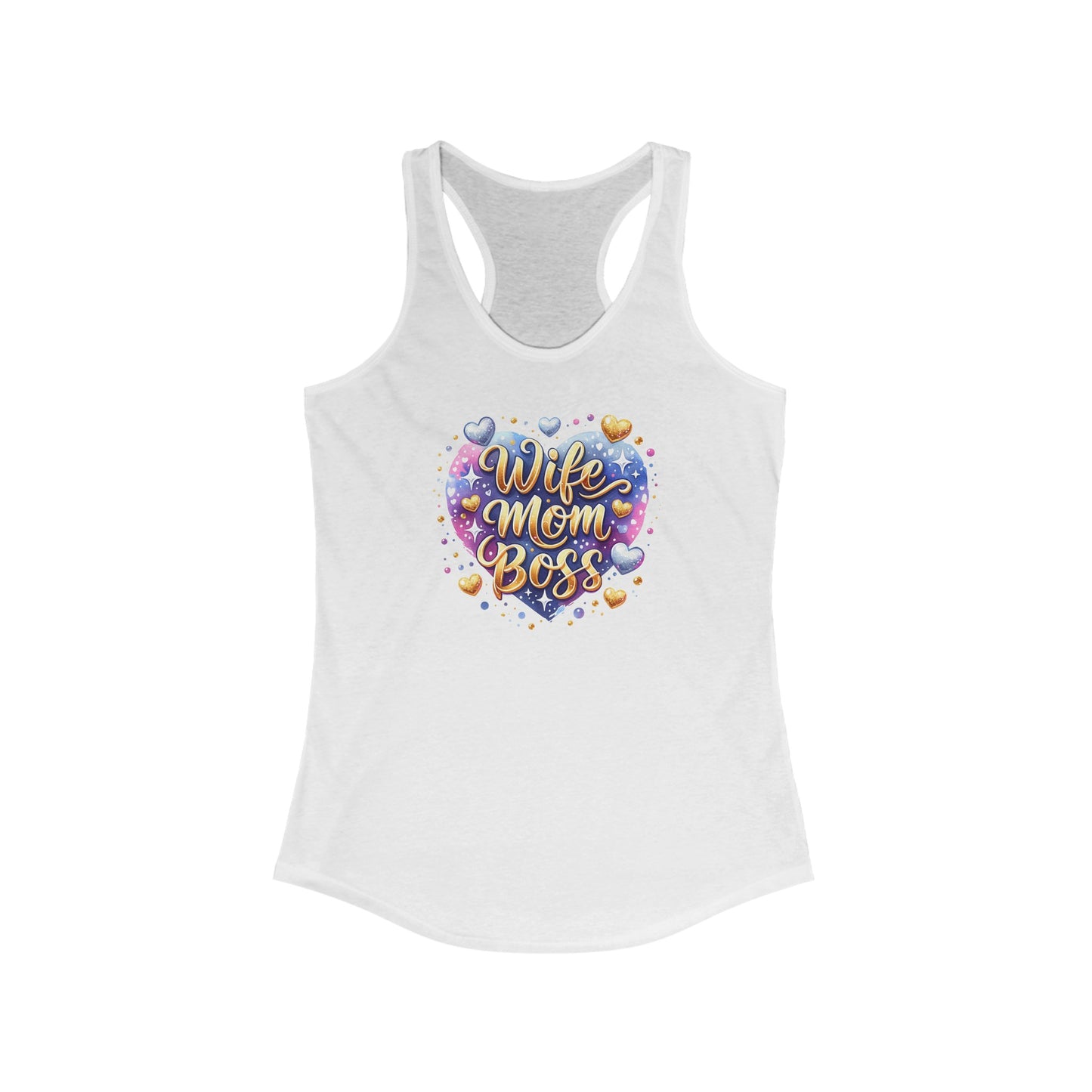 Empowering ‘Wife Mom Boss’ Heart Design Women’s Tank Top