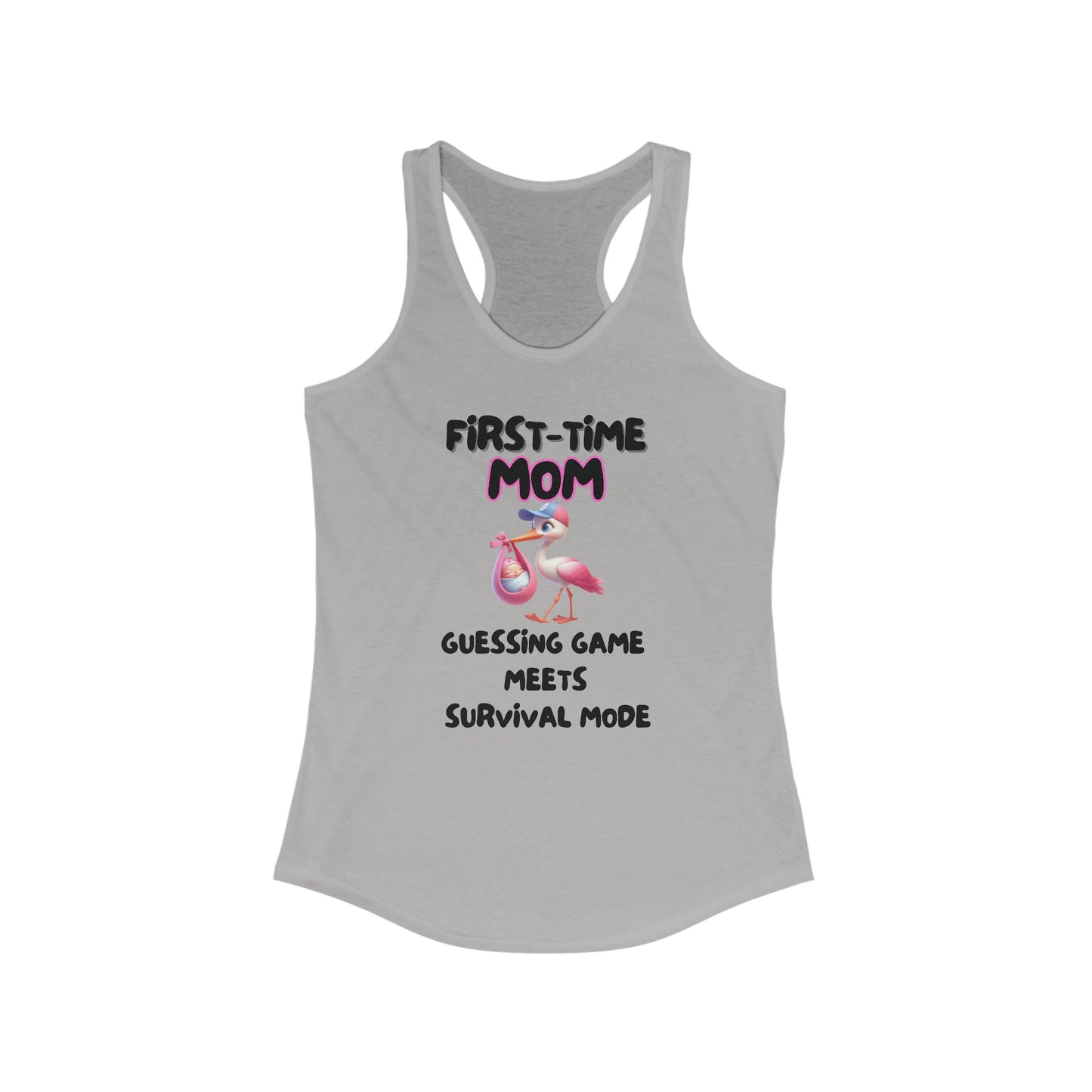 First-Time Mom Stork Tank Top - Embrace Motherhood with Humor
