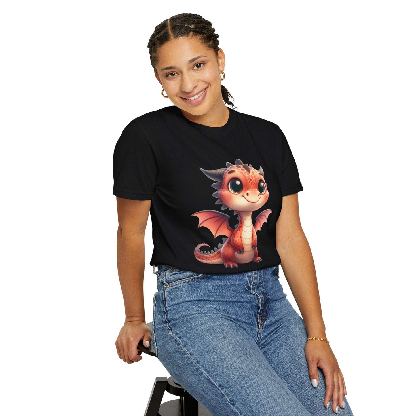 Adorable Dragon Whelp Tee - Soft Cotton T-Shirt with Fantasy Creature tee