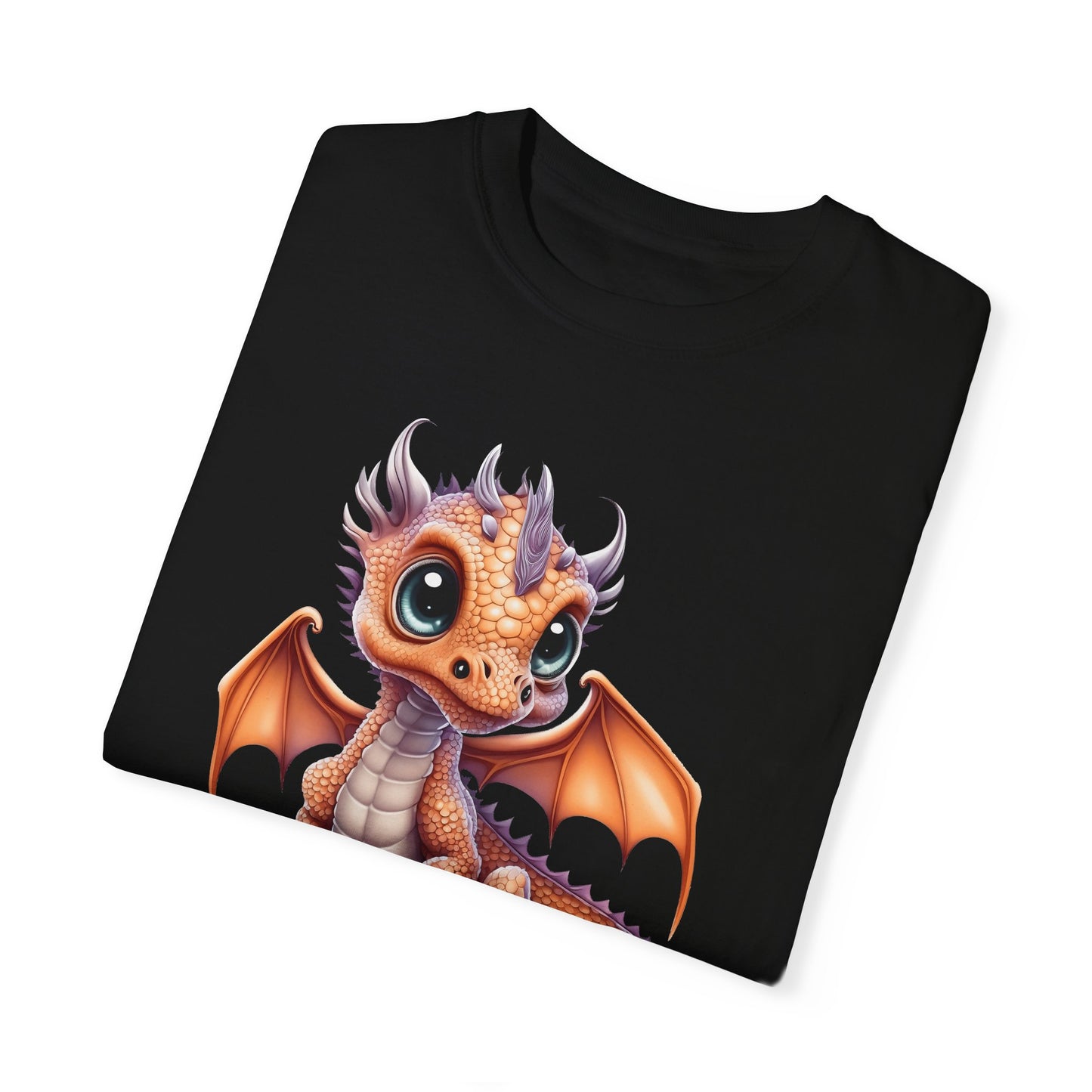 Charming Orange Dragonling T-Shirt Whimsical Fantasy Creature Tee Adorable Dragon Lover Shirt