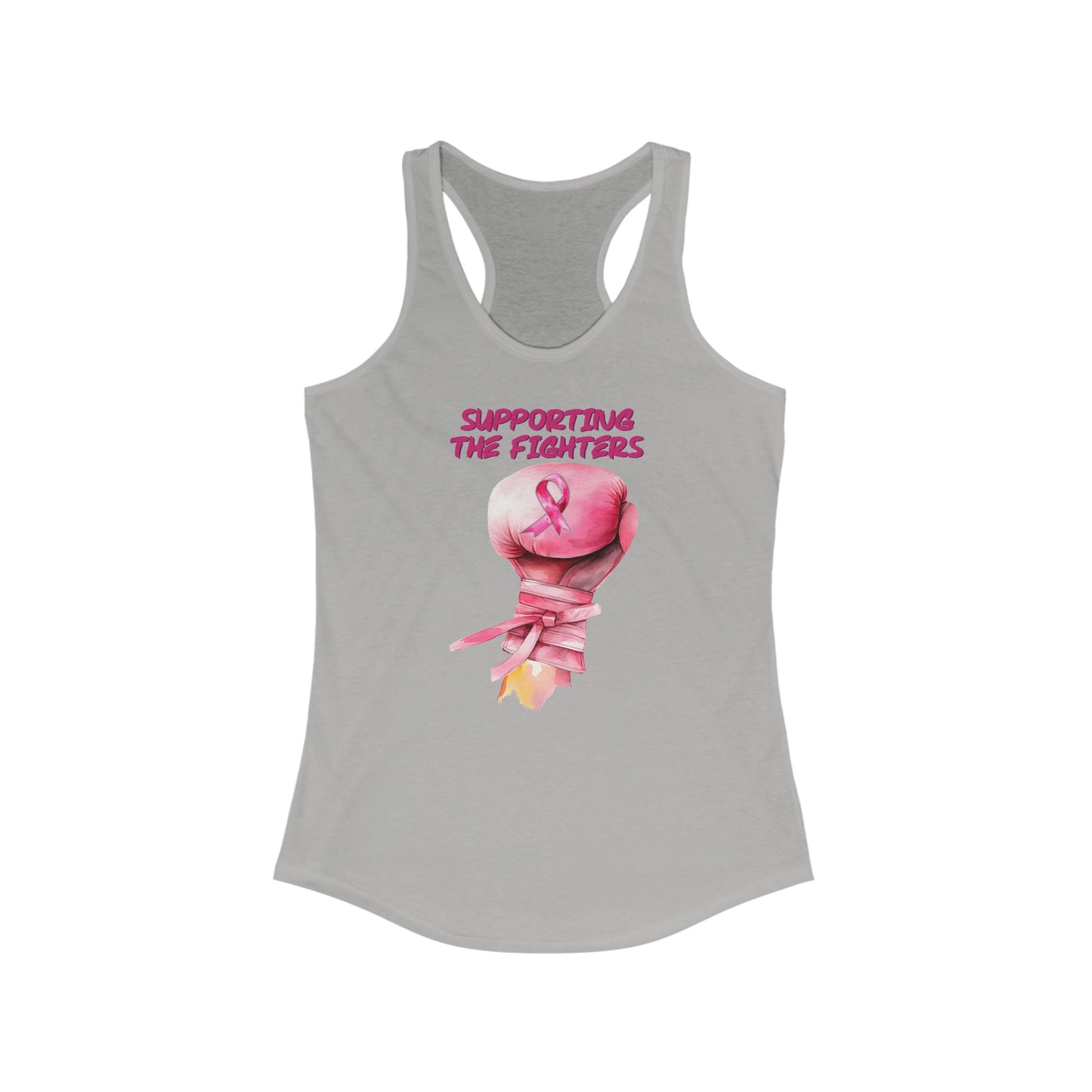 Women’s Cancer Awareness Tank Top: ‘Supporting the Fighters’ Pink Ribbon Design