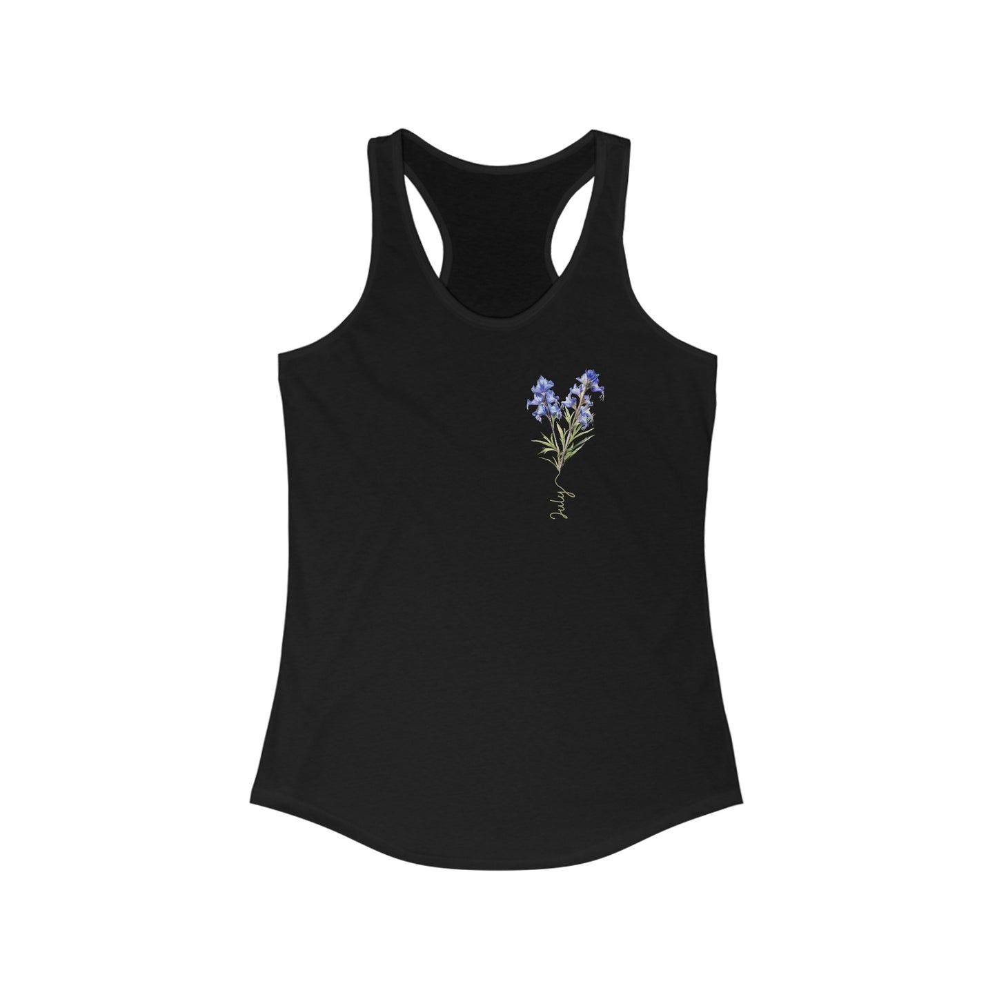 July Birth Flower Larkspur - Women’s Watercolor Tank Top