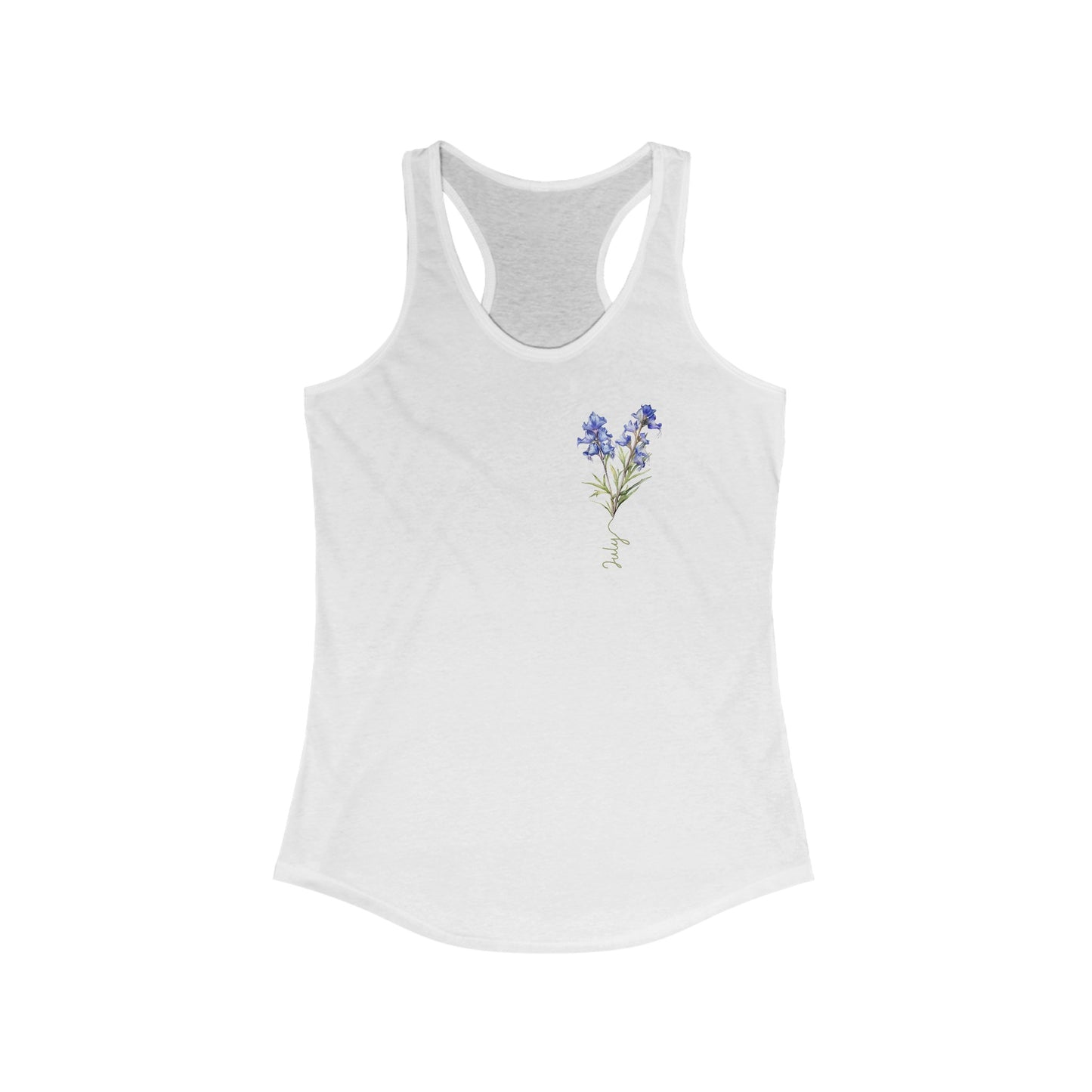 July Birth Flower Larkspur - Women’s Watercolor Tank Top