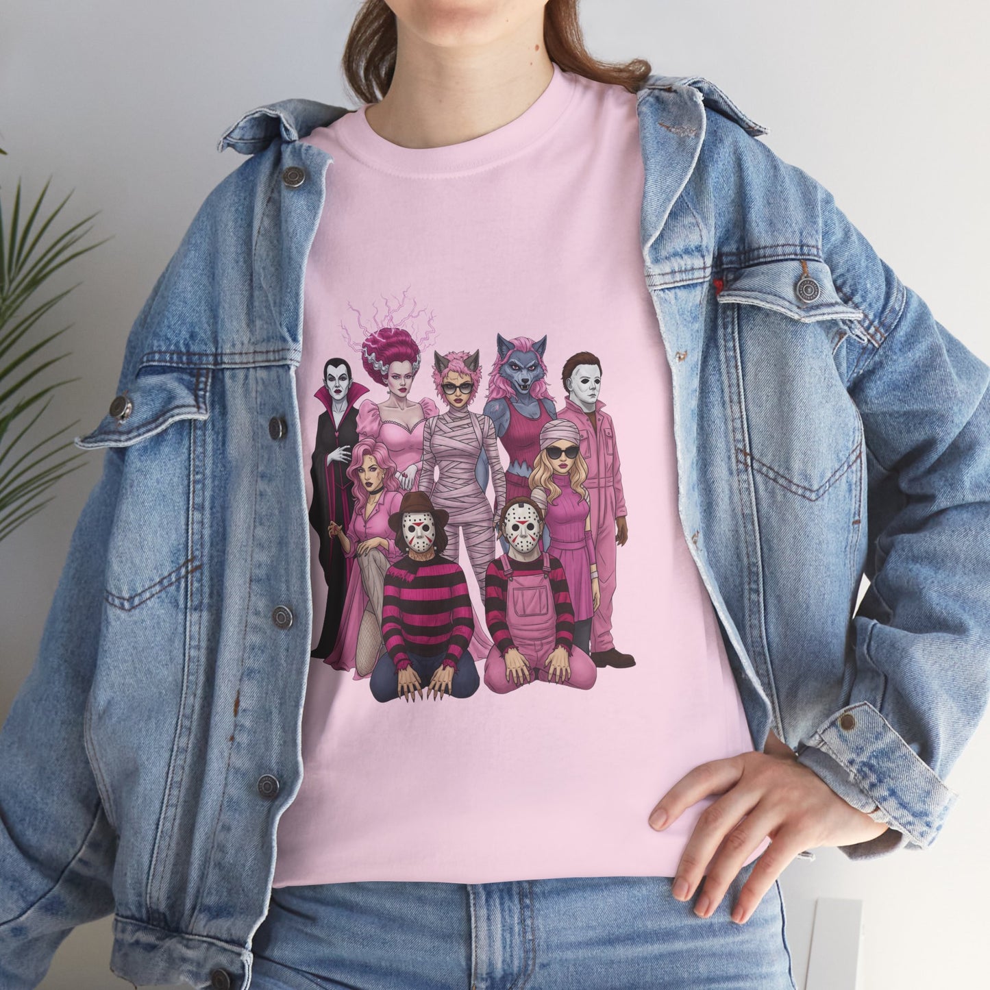 Horror Queens Fighting for a Cause Unisex Tee - Breast Cancer Awareness Month