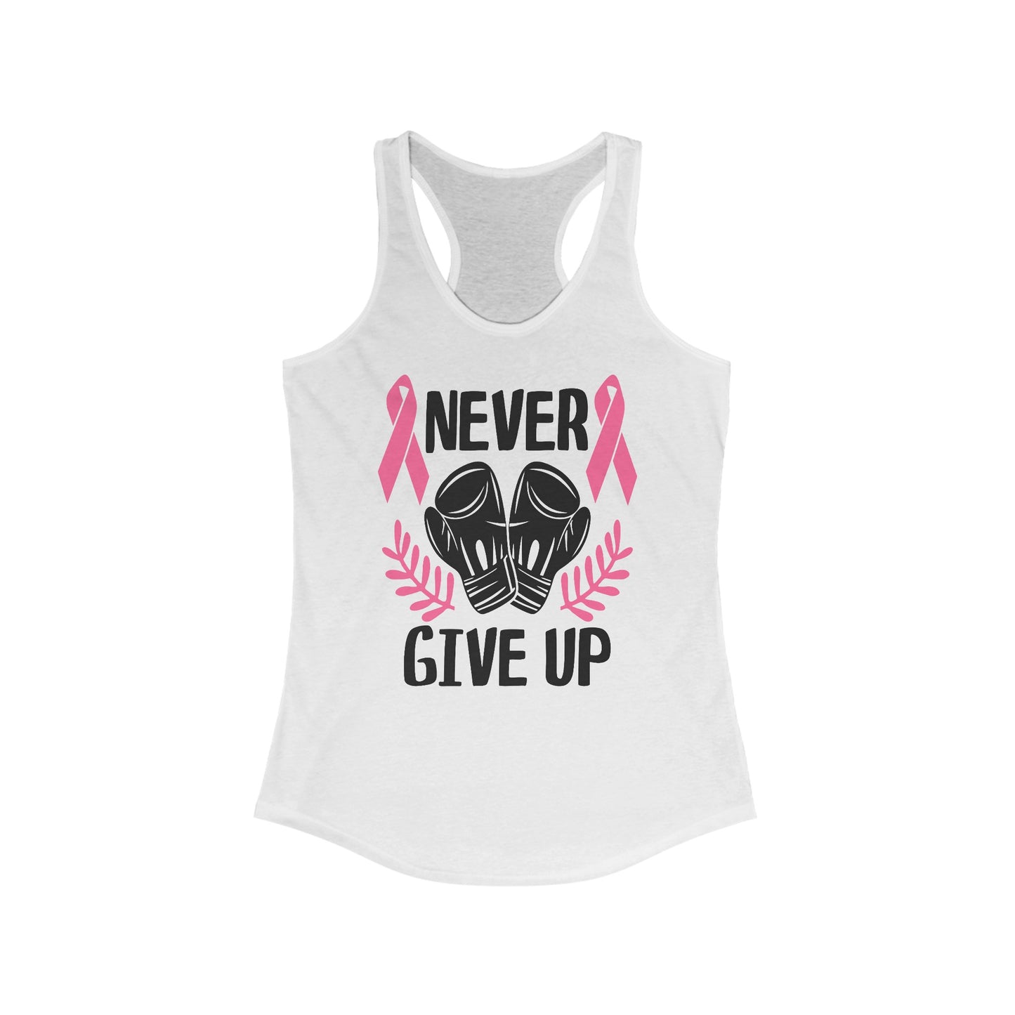 Empowerment Women’s Tank Top - Breast Cancer Awareness - Never Give Up Boxing Gloves