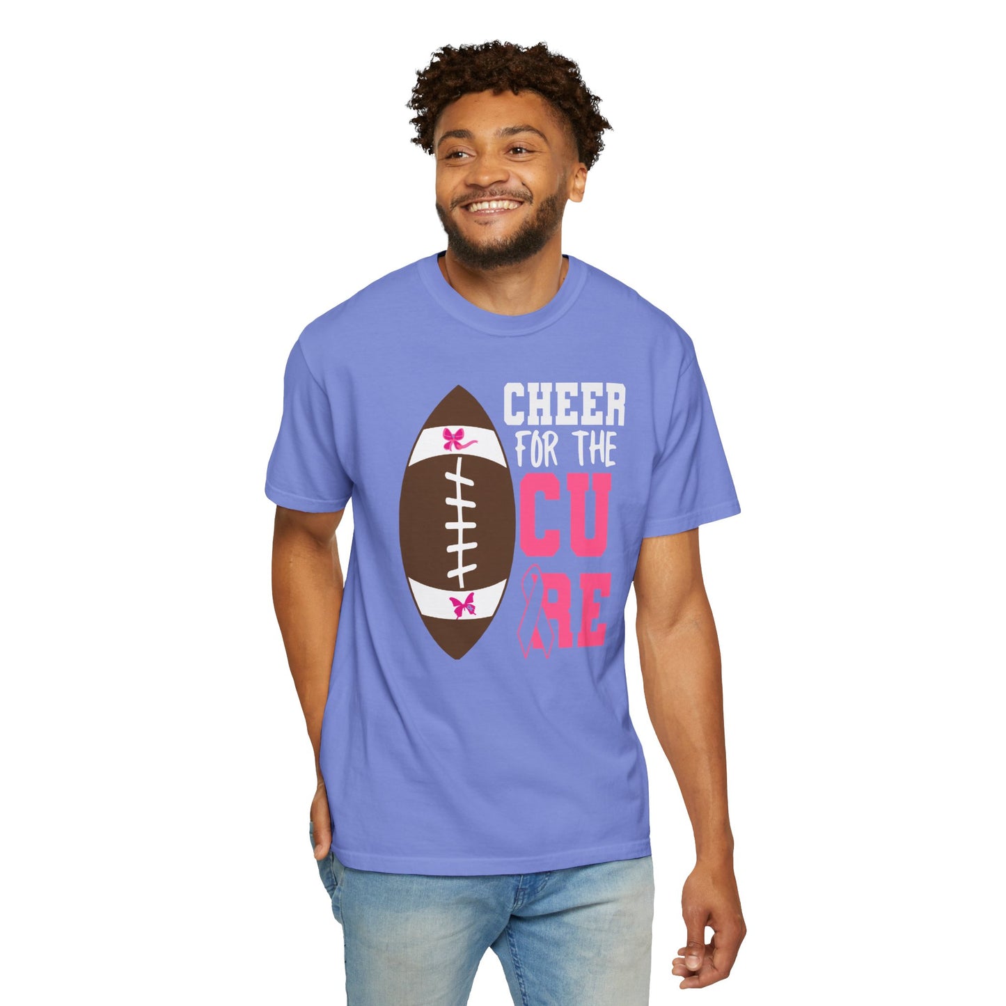 Cheer for the Cure - Breast Cancer Awareness Football T-Shirt