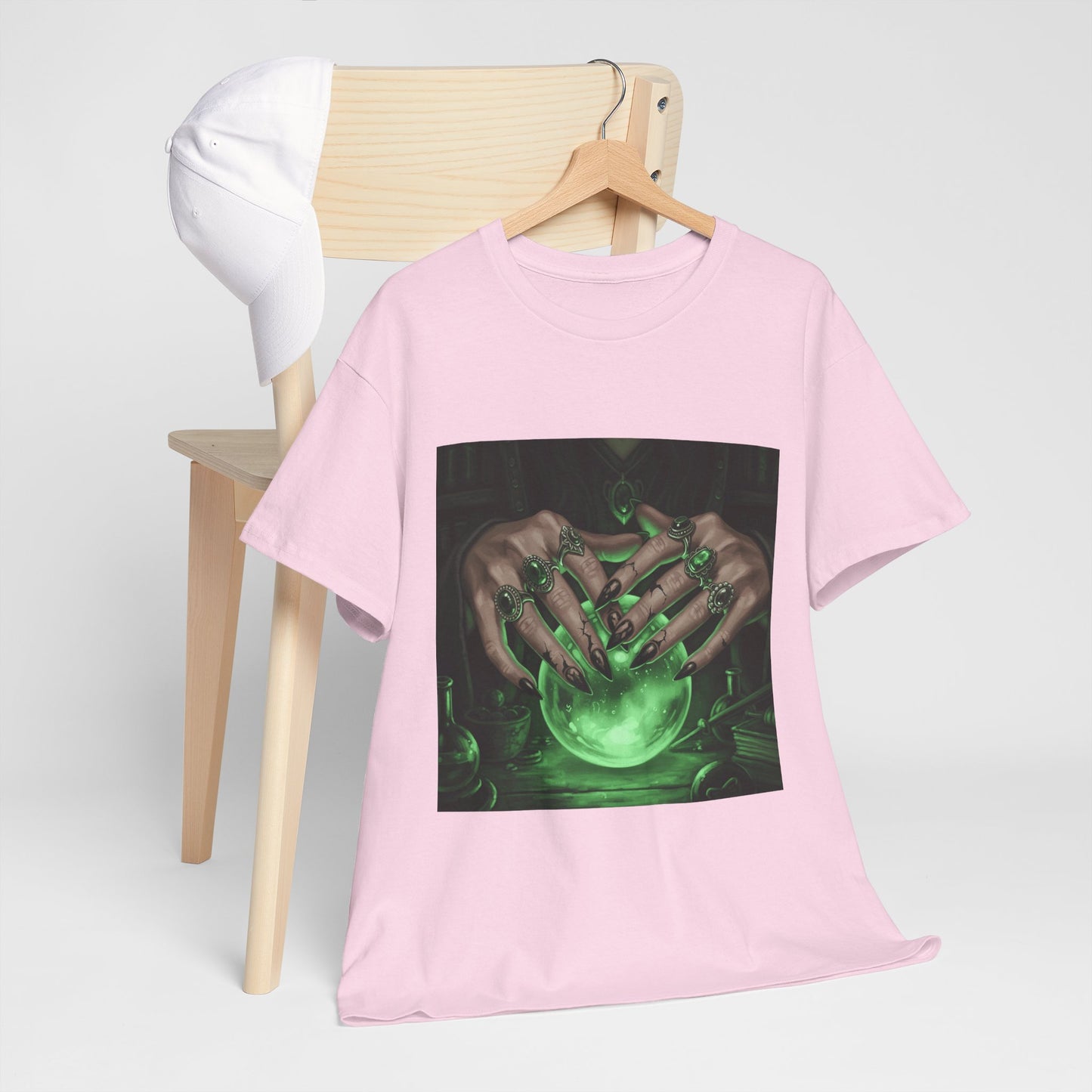 Sorceress's Grasp: Glowing Crystal Ball & Dark Witch Hands