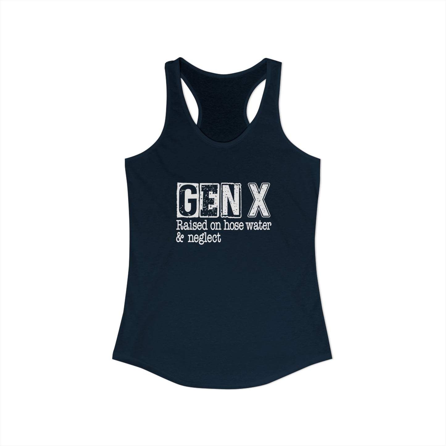 Viral title Gen X Tank Top – “Raised on Hose Water & Neglect” Retro Nostalgia Sarcasm Tee