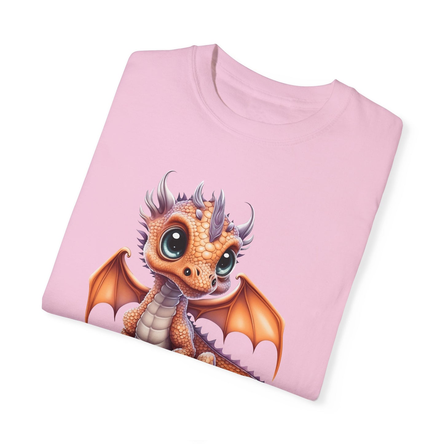 Charming Orange Dragonling T-Shirt Whimsical Fantasy Creature Tee Adorable Dragon Lover Shirt