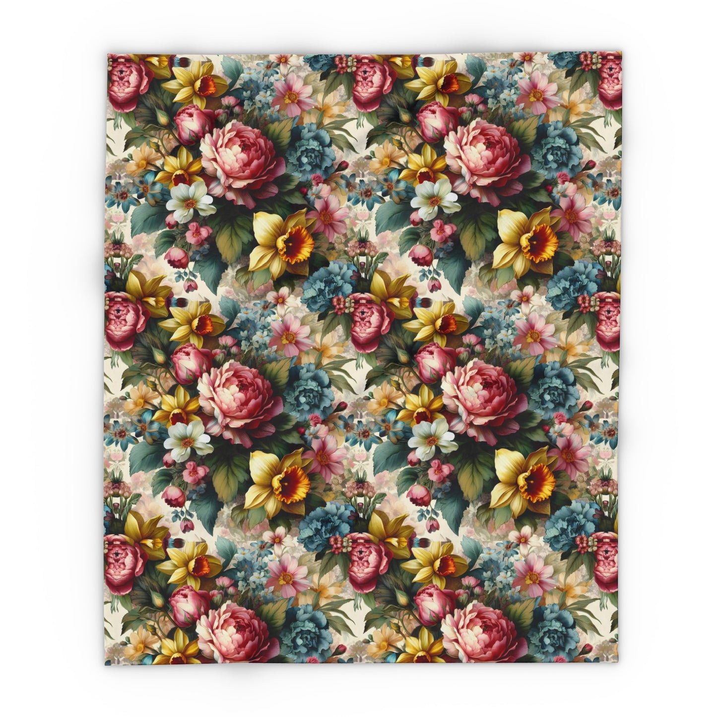 Vintage Floral Arctic Fleece Blanket - Cozy Comfort with a Touch of Elegance