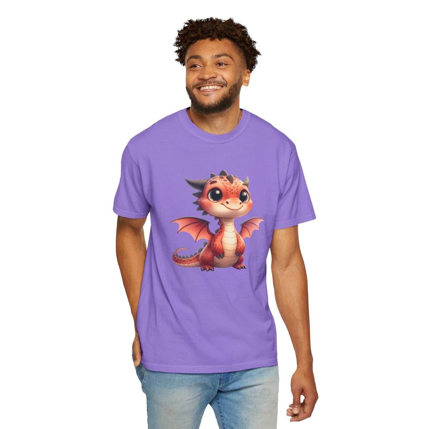 Playful Whimsy Dragon - Unique Cartoon-Style Dragon T-Shirt Design for Fun and Fantasy Lovers