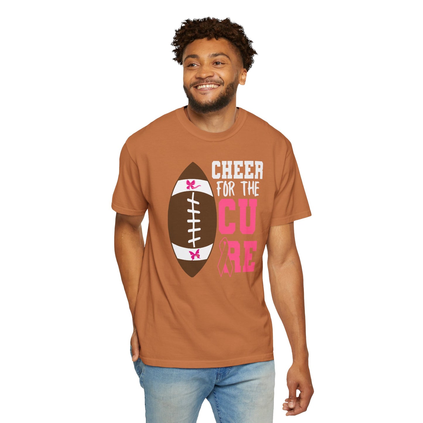 Cheer for the Cure - Breast Cancer Awareness Football T-Shirt