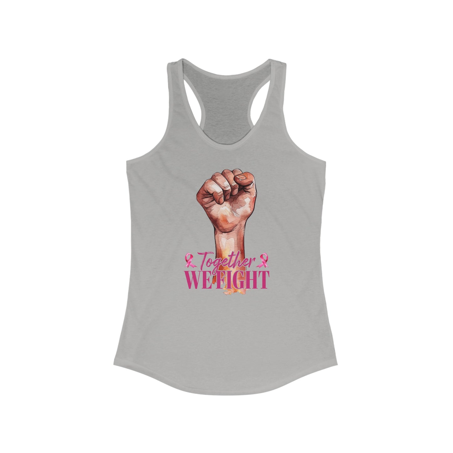 Empowerment in Pink - Women’s Cancer Awareness Watercolor Fist Tank Top