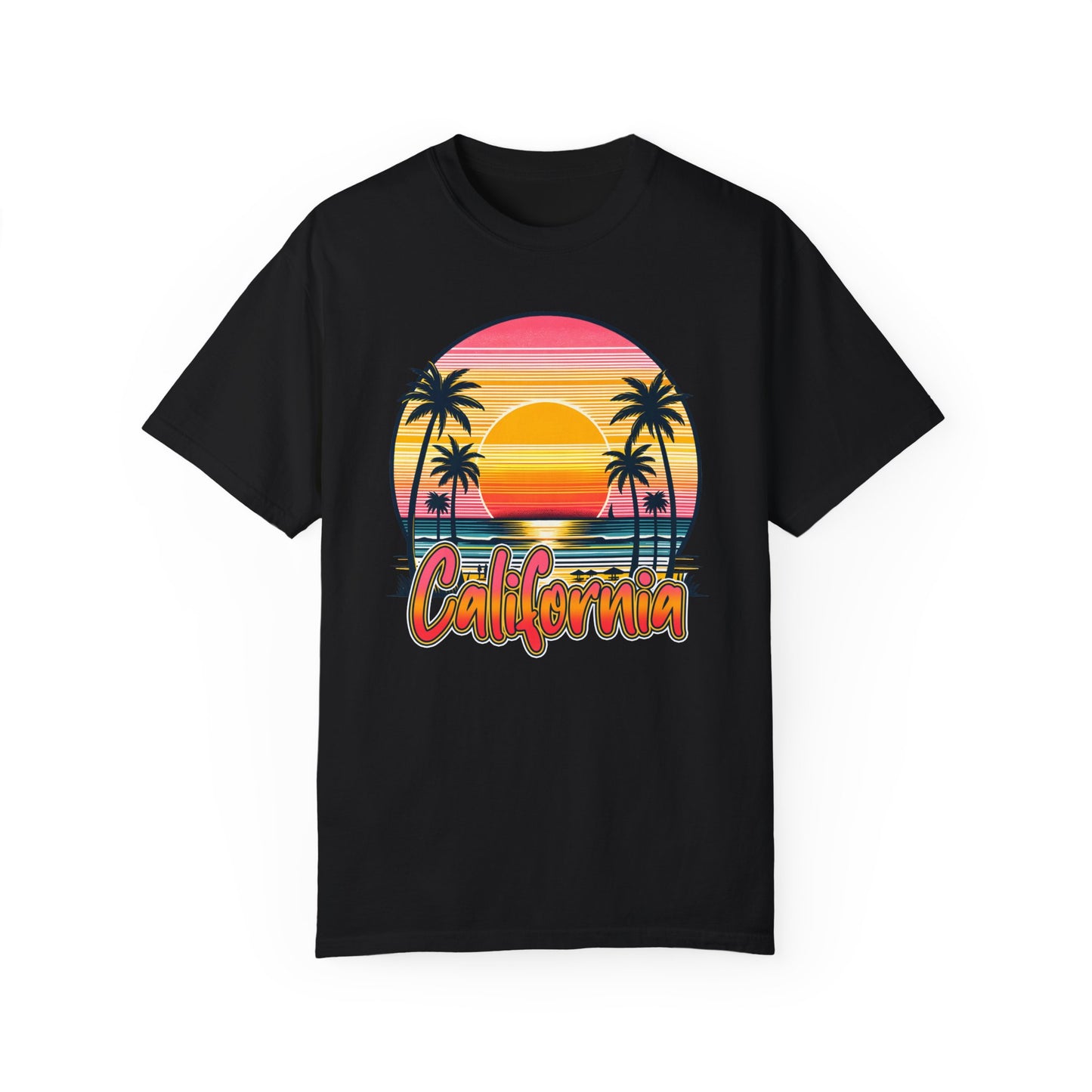 CCalifornia Sunset Palms - Vibrant Beach Vibes T-Shirt