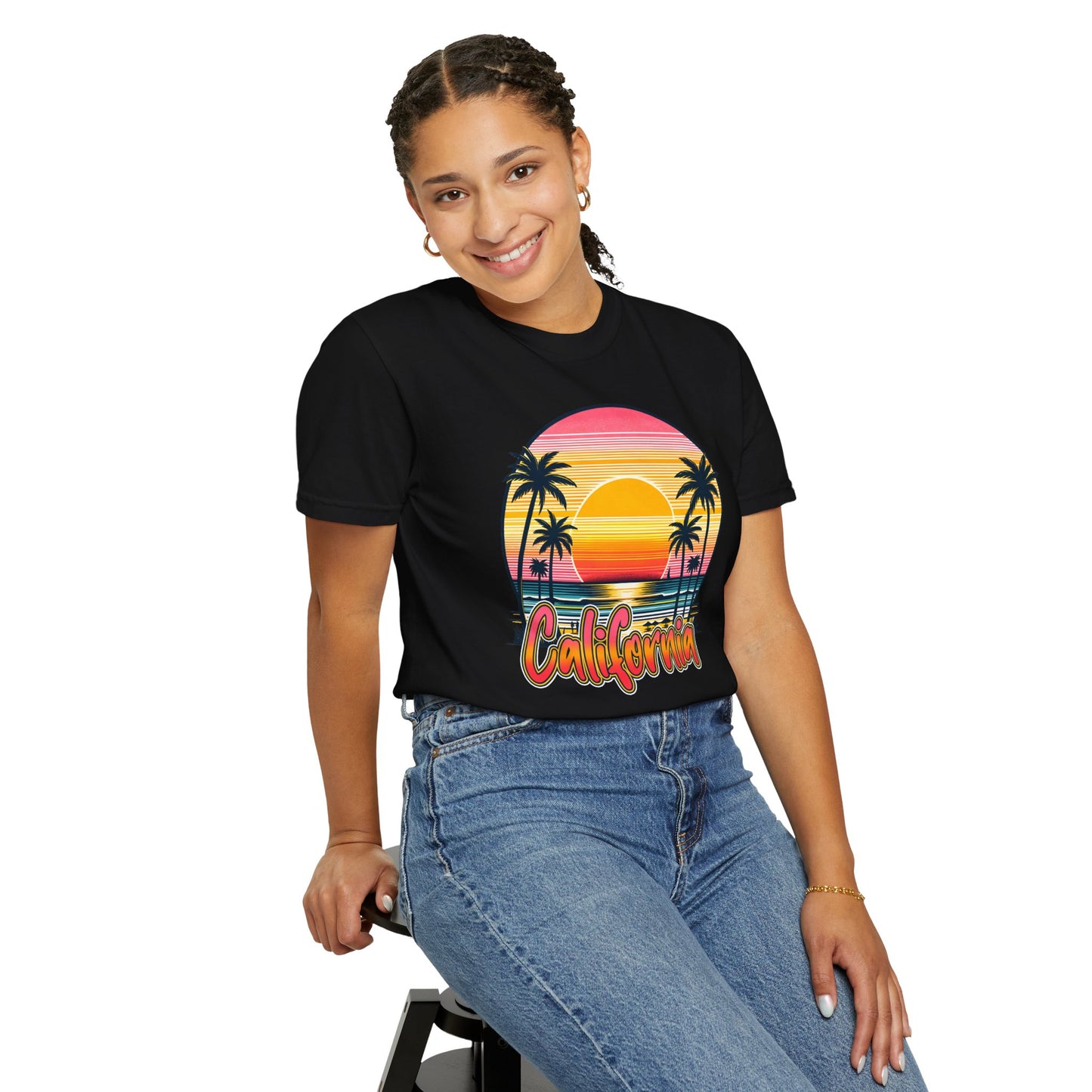 CCalifornia Sunset Palms - Vibrant Beach Vibes T-Shirt