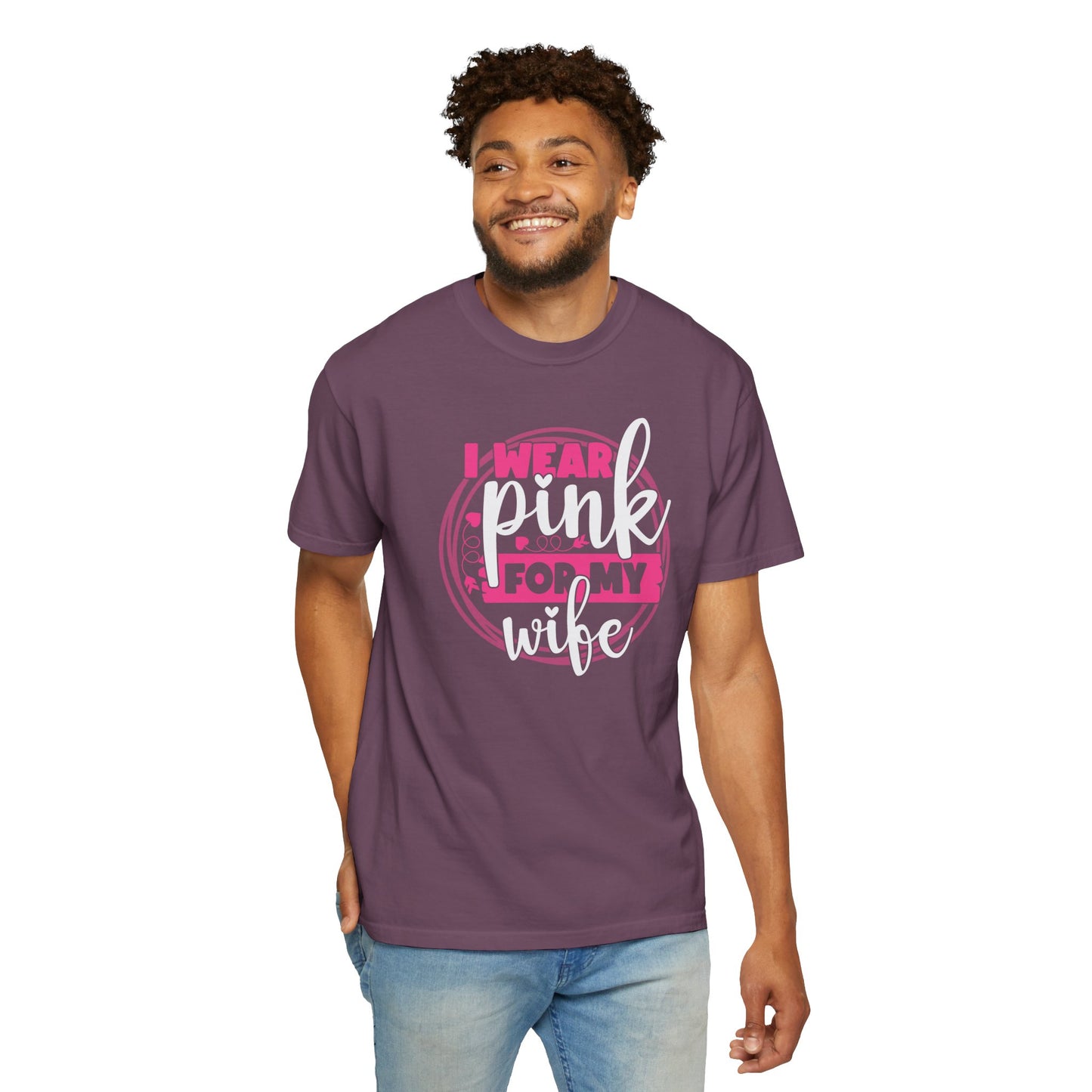 I Wear Pink For My Wife - Supportive Breast Cancer Awareness T-Shirt