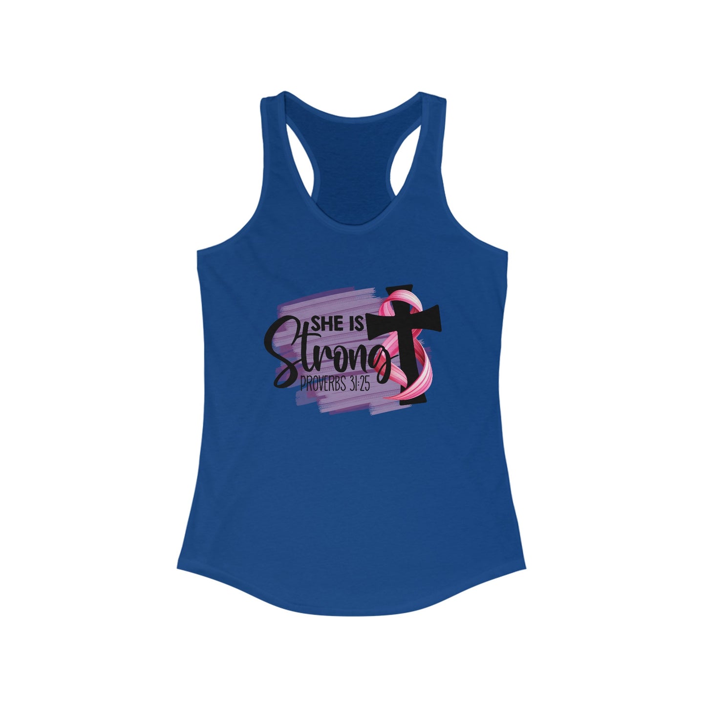 Empowering Women’s Cancer Awareness Tank Top - ‘She is Strong - Proverbs 31:25’