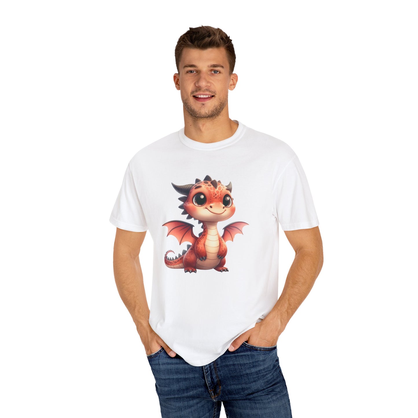Playful Whimsy Dragon - Unique Cartoon-Style Dragon T-Shirt Design for Fun and Fantasy Lovers