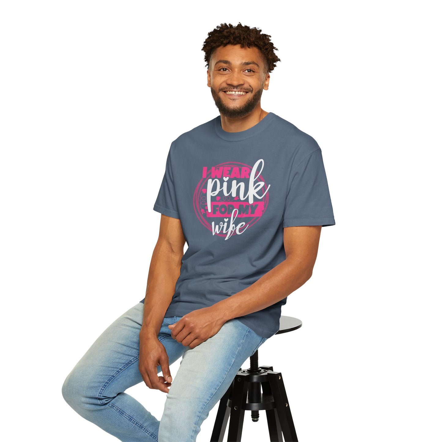 I Wear Pink For My Wife - Supportive Breast Cancer Awareness T-Shirt