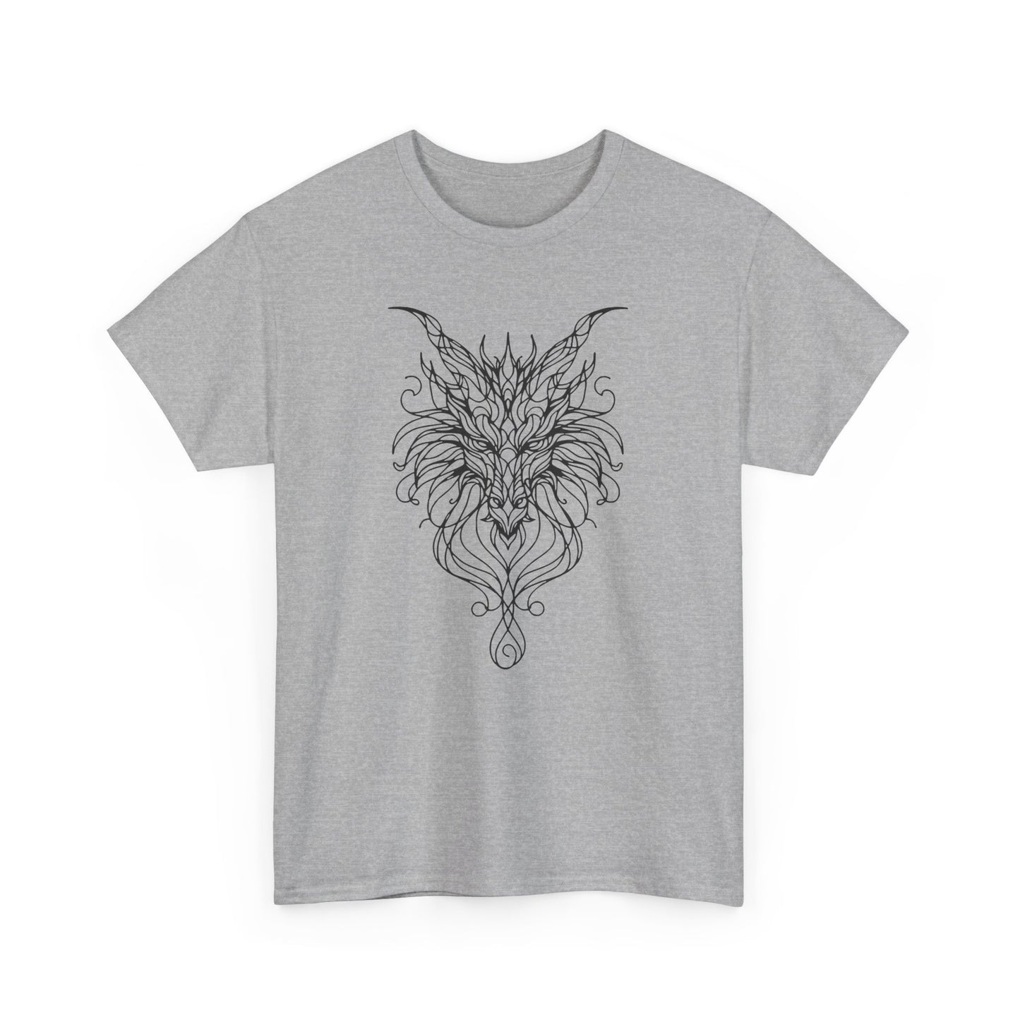 Mystical Dragon Line Art Tee – Elegant Fantasy Creature Design