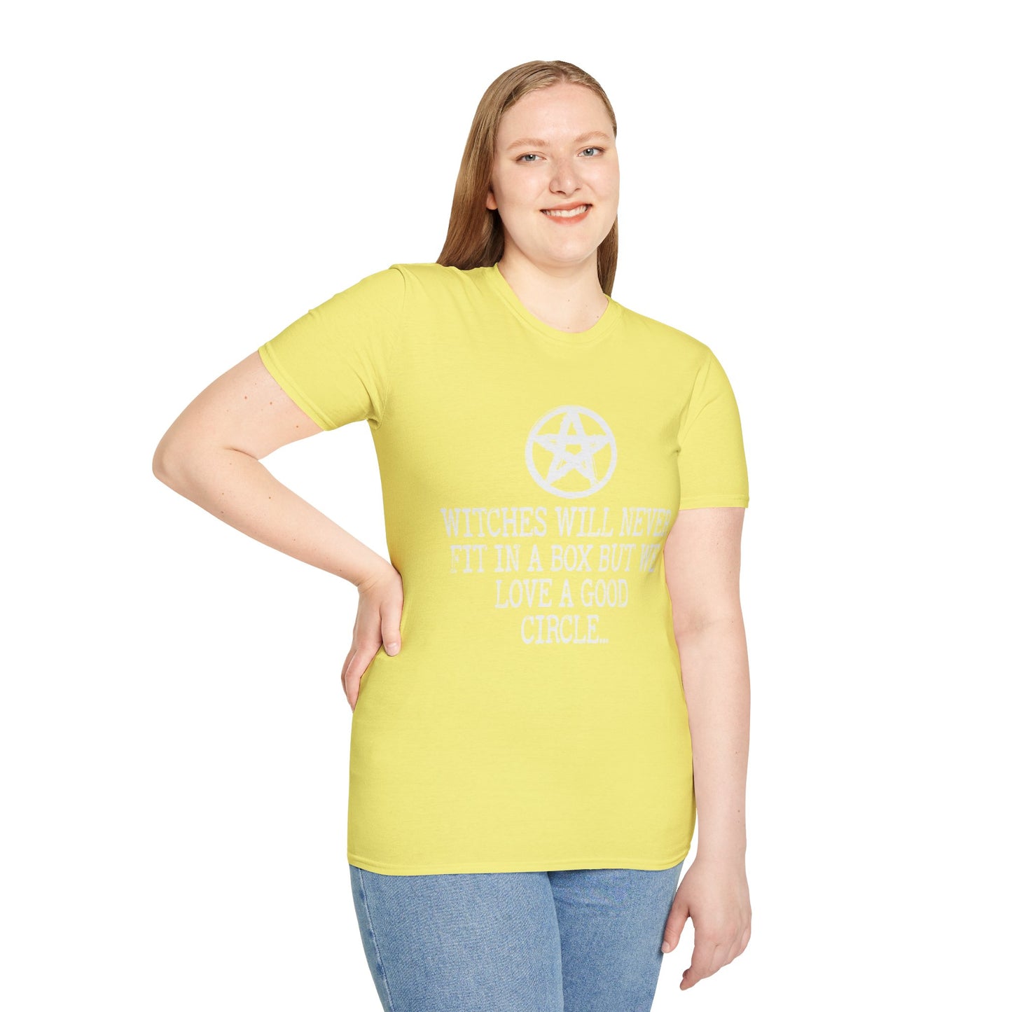 Spooky Circle-Loving Witches Halloween T-Shirt - Unique Pentagram Design