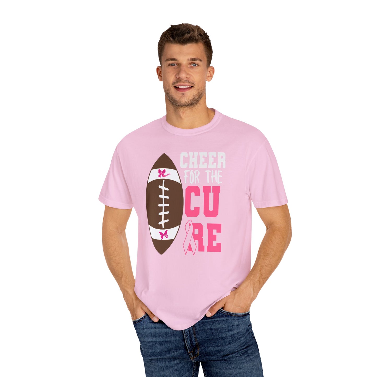 Cheer for the Cure - Breast Cancer Awareness Football T-Shirt