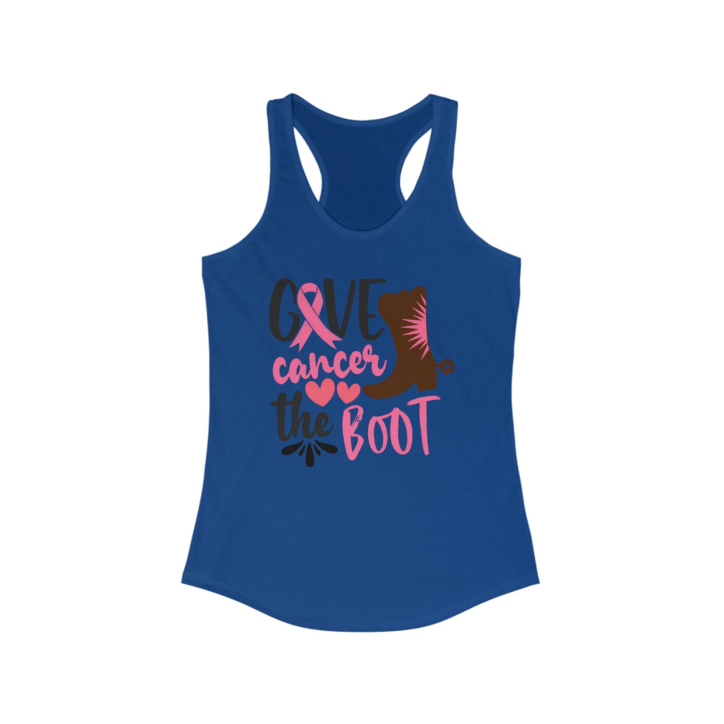 Give Cancer The Boot - Women’s Cancer Awareness Tank Top with Western Motif