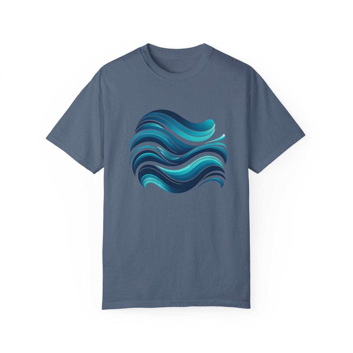 Abstract Ocean Wave T-Shirt Modern Aqua Design Artistic Sea Wave