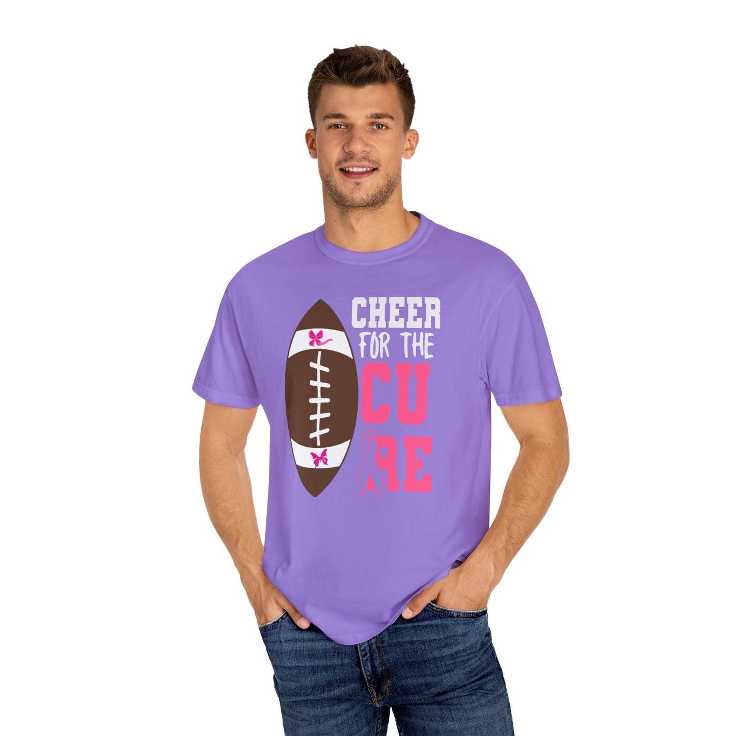 Cheer for the Cure - Breast Cancer Awareness Football T-Shirt